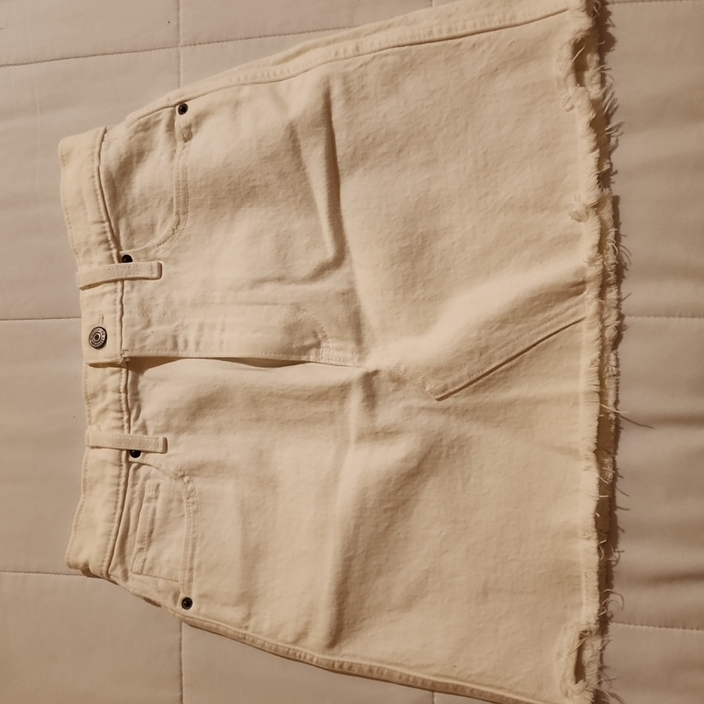 Abercrombie white jean skirt
